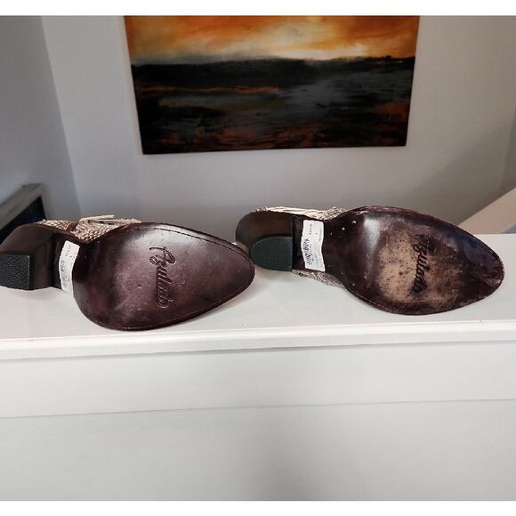 Azulado Python Snakeskin Western Style Ankle Booties Size 9 - Picture 7 of 8